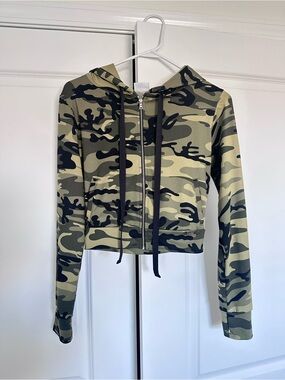 Bombshell Sportswear Green Camo Zip Hoodie